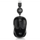 Adesso iMouse S8B - USB Illuminated Retractable Mini Mouse - Optical - Cable - Black - USB 2.0 - 1600 dpi - Scroll Wheel - 3 Button(s) - Symmetrical IMOUSE S8B