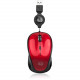 Adesso iMouse S8R - USB Illuminated Retractable Mini Mouse - Optical - Cable - Red - USB 2.0 - 1600 dpi - Scroll Wheel - 3 Button(s) - Symmetrical IMOUSE S8R