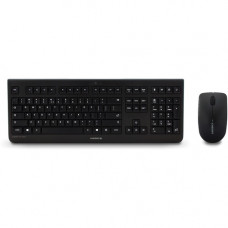 CHERRY DW 3000 Keyboard w/ Mouse - USB Wireless RF Keyboard - 104 Key - English (US) - Black - USB Wireless RF Mouse - Optical - 1200 dpi - 3 Button - Scroll Wheel - Black - Calculator, Email, Browser, Sleep Hot Key(s) - Symmetrical - AA, AAA - TAA Compli