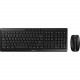 CHERRY STREAM DESKTOP Keyboard & Mouse - USB Wireless 104 Key - English (US) - Black - USB Wireless Mouse - Optical - 2400 dpi - 6 Button - Scroll Wheel - Black - Volume Up, Mute, Volume Down, Previous Track, Next Track, Play/Pause, Windows Key Lock, 