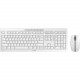CHERRY STREAM DESKTOP Recharge Keyboard & Mouse - USB Scissors Wireless 2.40 GHz Keyboard - 104 Key - English (US) - Pale Gray - USB Wireless Mouse - Optical - 2400 dpi - 6 Button - Scroll Wheel - Pale Gray - Multimedia, Office Key, Calculator, Volume