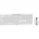 CHERRY STREAM DESKTOP Recharge Keyboard & Mouse - USB Scissors Wireless 2.40 GHz Keyboard - 104 Key - English (US) - Pale Gray - USB Wireless Mouse - Optical - 2400 dpi - 6 Button - Scroll Wheel - Pale Gray - Multimedia, Office Key, Calculator, Volume