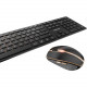 CHERRY DW 9000 SLIM Keyboard & Mouse - USB Type A Wireless Bluetooth/RF English (US) - Black, Bronze - USB Type A Wireless Bluetooth/RF Optical - 1600 dpi - 6 Button - Scroll Wheel - Black, Bronze - Browser, Volume Up, Volume Down, Mute, Calculator Ho