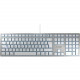 CHERRY KC 6000 SLIM Keyboard - Cable Connectivity - USB Interface - English (US) - Mac OS - Scissors Keyswitch - Silver, White - TAA Compliance JK-1610US-1