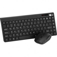 SIIG Wireless Slim-Duo Keyboard & Mouse - USB 2.0 Wireless RF 88 Key - Black - USB 2.0 Wireless RF Optical - 1600 dpi - 3 Button - Scroll Wheel - QWERTY - Black - AA, AAA - Compatible with Desktop Computer (Windows) - TAA Compliance JK-WR0S12-S1