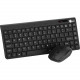 SIIG Wireless Slim-Duo Keyboard & Mouse - USB 2.0 Wireless RF 88 Key - Black - USB 2.0 Wireless RF Optical - 1600 dpi - 3 Button - Scroll Wheel - QWERTY - Black - AA, AAA - Compatible with Desktop Computer (Windows) - TAA Compliance JK-WR0S12-S1