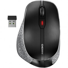 CHERRY MW 8 Ergo Rechargeable Wireless Mouse - Optical - Wireless - Bluetooth/Radio Frequency - 2.40 GHz - Black - 10 Pack - USB - 3200 dpi - Scroll Wheel - 6 Button(s) - Large Hand/Palm Size - Right-handed Only - TAA Compliance JW-8500