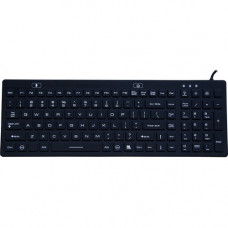 Ergoguys DSI WATERPROOF IP68 SILICONE FULL SIZE KEYBOARD WITH LED BACKLIT - Cable Connectivity - USB Interface - 100 KeyTouchPad - Windows - Black KB-JH-IKB106BL
