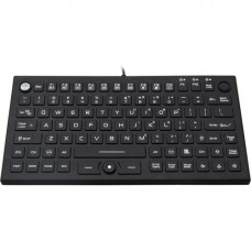 Ergoguys DSI WATERPROOF IP68 SILICONE COMPACT KEYBOARD W/ MOUSE POINTER, BACKLIT - Cable Connectivity - USB Interface - 89 Key - Windows - Industrial Silicon Rubber Keyswitch - Black KB-JH-IKB850BL