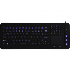 Ergoguys DSI WATERPROOF IP68 FULL SIZE LED BACKLIT KEYBOARD WITH TOUCHPAD - Cable Connectivity - USB Interface - 98 KeyTouchPad - Windows - Industrial Silicon Rubber Keyswitch - Black KB-JH-IKB98BL
