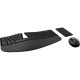 Microsoft Sculpt Ergonomic Desktop Keyboard And Mouse - USB 2.0 Wireless RF Keyboard/Keypad - Black - USB 2.0 Wireless RF Mouse - BlueTrack - 1000 dpi - 7 Button - Tilt Wheel - QWERTY - Black (PC) - REACH, RoHS, WEEE Compliance L5V-00001