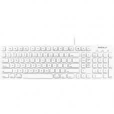 Mace Group Macally 103 Key Full-Size USB Keyboard with Short-Cut Keys - Cable Connectivity - USB Interface - 103 Key - English, French - Compatible with Computer (Mac) - White MKEYE
