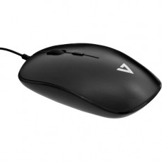 V7 USB Wired Optical Mouse - Optical - Cable - Black - USB - 1600 dpi - Scroll Wheel - 4 Button(s) - Symmetrical MU200-1N