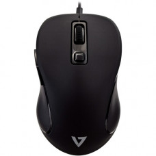 V7 MU300 PRO USB 6-Button Wired Mouse with Adjustable DPI - Black - Cable - Black - USB - 1600 dpi - 6 Button(s) - Symmetrical MU300