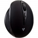 V7 Wireless Ergonomic 7-Button/Adjustable DPI Mouse- MW400 - Black - Optical - Wireless - Radio Frequency - 2.40 GHz - Black - USB - 1600 dpi - Scroll Wheel - 7 Button(s) MW400