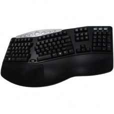 Adesso PCK-208B Tru-Form Media Contoured Ergonomic Keyboard - USB - 105 Keys - Black PCK-208B