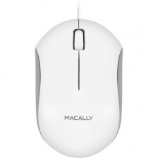 Mace Group Macally White 3-Button USB Wired Mouse for Mac & PC (QMOUSE) - Optical - Cable - White - USB - 1200 dpi - Scroll Wheel - 3 Button(s) - Symmetrical QMOUSE