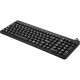 Man & Machine Premium Full Size Waterproof Disinfectable Keyboard - Cable Connectivity - USB Interface - English, French - PC, Mac - Industrial Silicon Rubber Keyswitch - Black RCLP/B5-LT