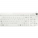 Man & Machine Premium Full Size Waterproof Disinfectable Keyboard - Cable Connectivity - USB Interface - English, French - PC, Mac - Industrial Silicon Rubber Keyswitch - White RCLP/BKL/W5