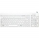 Man & Machine Low Profile Premium Waterproof Disinfectable Keyboard - Cable Connectivity - USB Interface - English, French - PC, Mac - Industrial Silicon Rubber Keyswitch - White RCLP/W5-LT