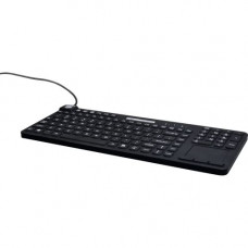 Man & Machine Really Cool Touch Keyboard - Cable Connectivity - USB Interface - QWERTY Layout - TouchPad - Mac, PC - Industrial Silicon Rubber Keyswitch - Hygienic Black RCTLP/MAG/B5-LT