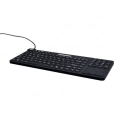 Man & Machine Really Cool Touch Keyboard - Cable Connectivity - USB Interface - English, French - QWERTY Layout - TouchPad - Mac, PC - Industrial Silicon Rubber Keyswitch - Hygienic Black RCTLP/MAG/B5