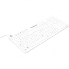 Man & Machine Really Cool Touch Keyboard - Cable Connectivity - USB Interface - QWERTY Layout - TouchPad - Mac, PC - Industrial Silicon Rubber Keyswitch - Hygienic White RCTLP/MAG/BKL/W5