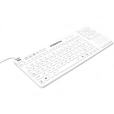 Man & Machine Really Cool Touch Keyboard - Cable Connectivity - USB Interface - QWERTY Layout - TouchPad - Mac, PC - Industrial Silicon Rubber Keyswitch - Hygienic White RCTLP/W5-LT