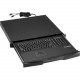 Black Box 19" Short Depth Keyboard Drawer with Trackball - Cable Connectivity - USB Type A Interface - 101 Key - Trackball - Black RM418-R6