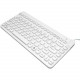 Man & Machine Premium Waterproof Disinfectable Silent 12" Keyboard - Cable Connectivity - USB Interface - PC, Mac - Industrial Silicon Rubber Keyswitch - White SCLP/BKL/W5-LT