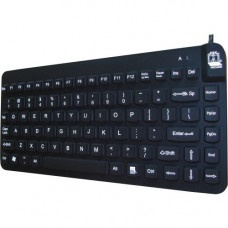 Man & Machine Premium Waterproof Disinfectable Silent 12" Keyboard - Cable Connectivity - USB Interface - PC, Mac - Industrial Silicon Rubber Keyswitch - Black SCLP/MAG/B5