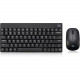 Adesso WKB-1100CB - Wireless Spill Resistant Mini Keyboard &amp; Mouse Combo - USB Wireless RF 79 Key - English (US) - USB Wireless RF Optical - 1200 dpi - Scroll Wheel - QWERTY - Right-handed Only - AA - Compatible with Windows WKB-1100CB