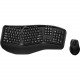 Adesso Tru-Form Media 1500 - Wireless Ergonomic Keyboard and Laser Mouse - USB Wireless RF Keyboard - 105 Key - English (US) - Black - USB Wireless RF Mouse - Laser - 1600 dpi - Black (PC) - RoHS Compliance WKB-1500GB