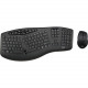 Adesso TruForm Media 1600 - Wireless Ergonomic Keyboard and Optical Mouse - USB Wireless RF 104 Key - English (US) - Black - USB Wireless RF Optical - 1600 dpi - Scroll Wheel - Black - Home, Back, Forward, Email, Sleep, Wake-up, Power, Media Player, Calcu