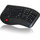 Adesso Tru-Form 3500 - 2.4GHz Wireless Ergonomic Trackball Keyboard - Wireless Connectivity - RF - USB Interface - 105 Key - English (US) - Trackball - Next Track, Previous Track, Refresh, Search, Forward, Wake-up, Play/Pause, Volume Up, My Computer, Mute