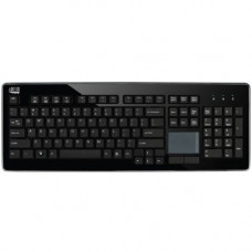 Adesso SlimTouch 4400 - Wireless Desktop Touchpad Keyboard - Wireless Connectivity - RF - 30 ft - USB Interface - 104 Key - English, French - Membrane Keyswitch - AAA Battery Size Supported - Black - RoHS Compliance WKB-4400UB
