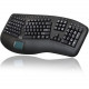 Adesso Tru-Form 4500 - 2.4GHz Wireless Ergonomic Touchpad Keyboard - Wireless Connectivity - RF - USB Interface - 105 Key - English (US) - TouchPad - Windows - Membrane Keyswitch - Black WKB-4500UB