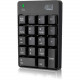 Adesso WKB-6010UB - Wireless Spill Resistant 18-Key Numeric Keypad - Wireless Connectivity - RF - USB Interface - 18 Key - English (US) - Windows - Membrane Keyswitch - Black WKB-6010UB