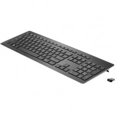HP Wireless Premium Keyboard - Wireless Connectivity - RF - USB Interface - 109 Key - English (US) - QWERTY Layout - Desktop Computer - Windows - Scissors Keyswitch - Black Z9N41AA#ABA