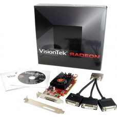 VisionTek Radeon 5450 SFF 512MB DDR3 3M (3x DVI-D) - 2560 x 1600 - Fan Cooler - DirectX 11.0, OpenGL 3.2, DirectCompute 11, OpenCL - 1 x Total Number of DVI - PC - 2 x Monitors Supported - Dual Link DVI Supported 900344