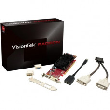 VisionTek Radeon 6350 SFF 1GB DDR3 3M DMS59 (2x DVI-I, miniDP) w/ 2x DVI-I to VGA Adapter - DirectX 11.0 - 1 x DisplayPort - PC - 3 x Monitors Supported 900456