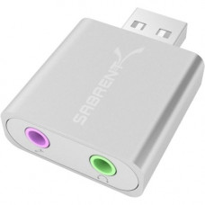 Sabrent USB External Stereo Sound Adapter - 2.1 Sound Channels - External - C-Media CM108 - USB 2.0 - 2 Byte 48 kHz Maximum Playback Sampling Rate - 2 Byte 44.10 kHz Maximum Recording Sampling Rate - 1 x Number of Microphone Ports - 1 x Number of Headphon