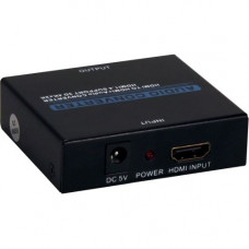 Qvs HDMI 4K Audio De-Embedder/Extractor with HDMI Pass Through Port - Functions: Audio De-embedding, Audio Extraction - Audio Line Out - PC - External HD-ADE4K