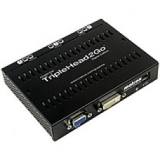 Matrox TripleHead2Go Digital Multi-Display Adapter - Triple Monitor Capabilities- 1x DVI-DL or 1x VGA input - Stretched Desktop Support - Surround Gaming -Bezel Management - 3x 1920x1080 Max Resolution T2G-D3D-IF