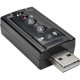Tripp Lite USB External Sound Card Microphone Speaker Virtual 7.1 Channel - 7.1 Sound Channels - External - USB - 1 x Number of Microphone Ports - 1 x Number of Headphone Ports U237-001