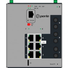 Perle Industrial Managed Power Over Ethernet Switch - 9 Ports - Manageable - 2 Layer Supported - Twisted Pair, Optical Fiber - Wall Mountable, DIN Rail Mountable, Panel-mountable, Rack-mountable - 5 Year Limited Warranty 07017040