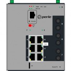 Perle Industrial Managed Power Over Ethernet Switch - 9 Ports - Manageable - 2 Layer Supported - Twisted Pair, Optical Fiber - Wall Mountable, DIN Rail Mountable, Panel-mountable, Rack-mountable - 5 Year Limited Warranty 07016980