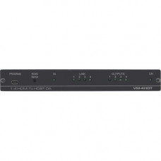 Kramer 1:4 4K60 4:2:0 HDMI to Long-Reach HDBaseT DA - 1 Input Device - 229.66 ft Range - 4 x Network (RJ-45) - 1 x HDMI In - Serial Port - 4K - 4096 x 2160 - Twisted Pair - Rack-mountable 10-80359090