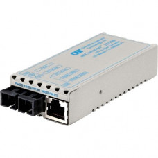 Omnitron Systems miConverter 10/100 Ethernet Fiber Media Converter RJ45 SC Multimode 5km - 1 x 10/100BASE-TX, 1 x 100BASE-FX, US AC Power Adapter, Lifetime Warranty - RoHS, WEEE Compliance 1102-0-1