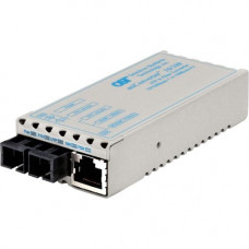 Omnitron Systems miConverter 10/100 Plus Ethernet Fiber Media Converter RJ45 SC Multimode 5km - 1 x 10/100BASE-TX, 1 x 100BASE-FX, Univ. AC Powered, Lifetime Warranty - RoHS, WEEE Compliance 1122-0-2